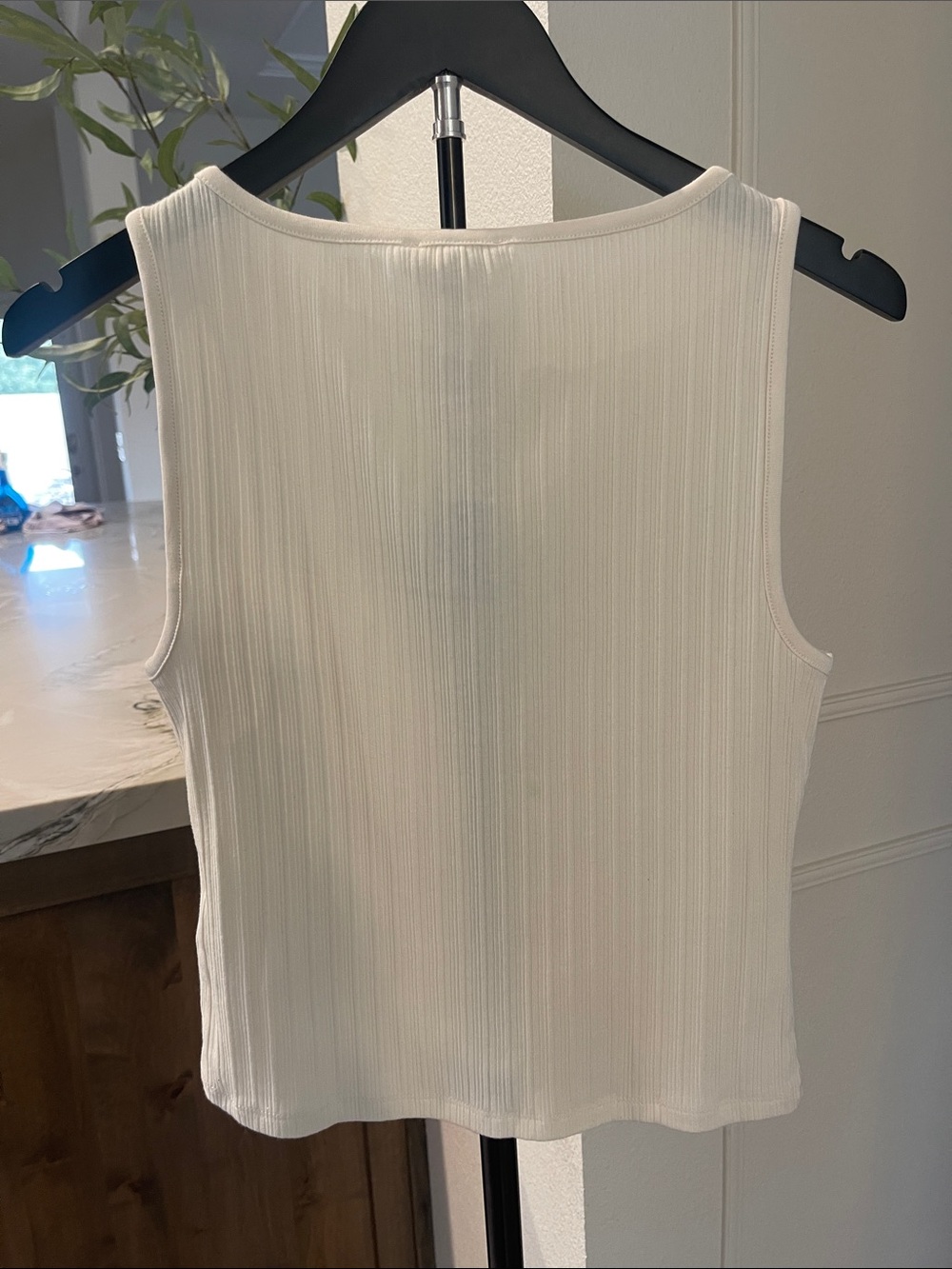 Madewell Ivory Ribbed Button-Tank - Picture 2 of 9